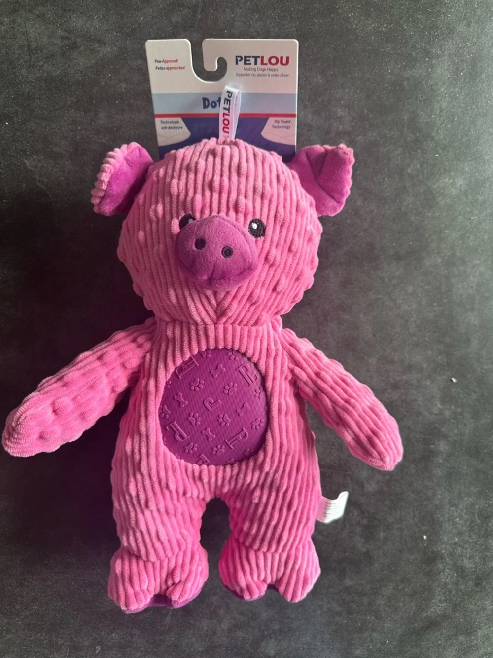 Petlou Durable‎ Corduroy Squeaky Dog Toy Set - Elephant, Bear, & Pig (3-Pack)